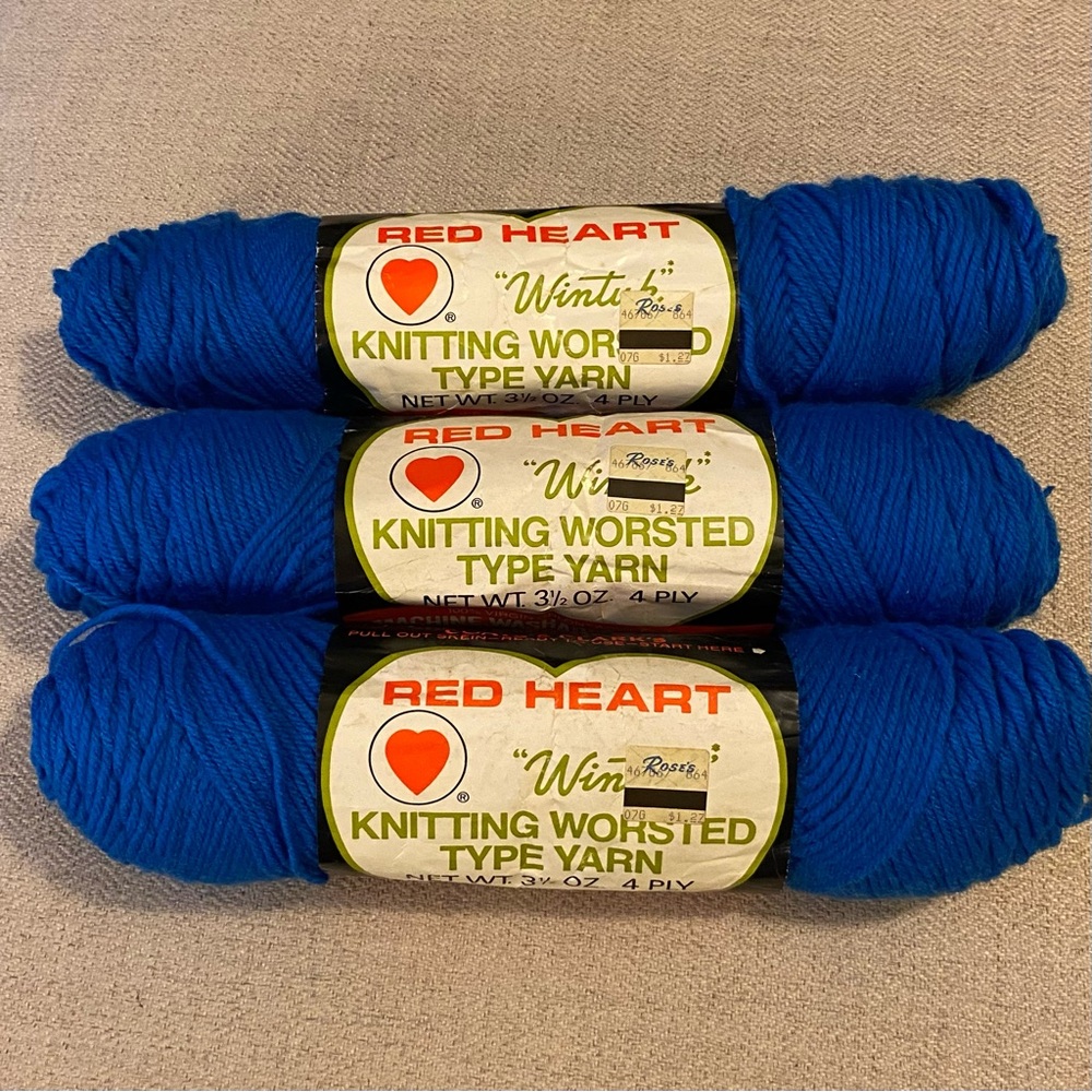 Vintage Red Heart Wintuk Yarn - 3 Skein Bundle